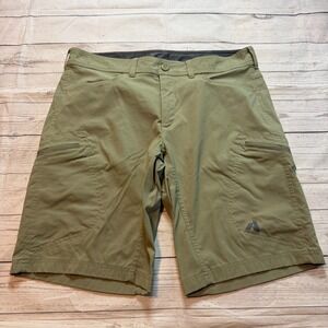 Eddie Bauer First Ascent Shorts Green Outdoor Hiking Zip Casual Men's 38x11